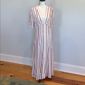 Chelsea & Violet, red & white striped linen dress